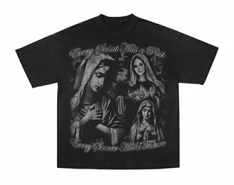Vintage Maria Print T-shirt | Oversized Vintage Washed Unisex Tee
