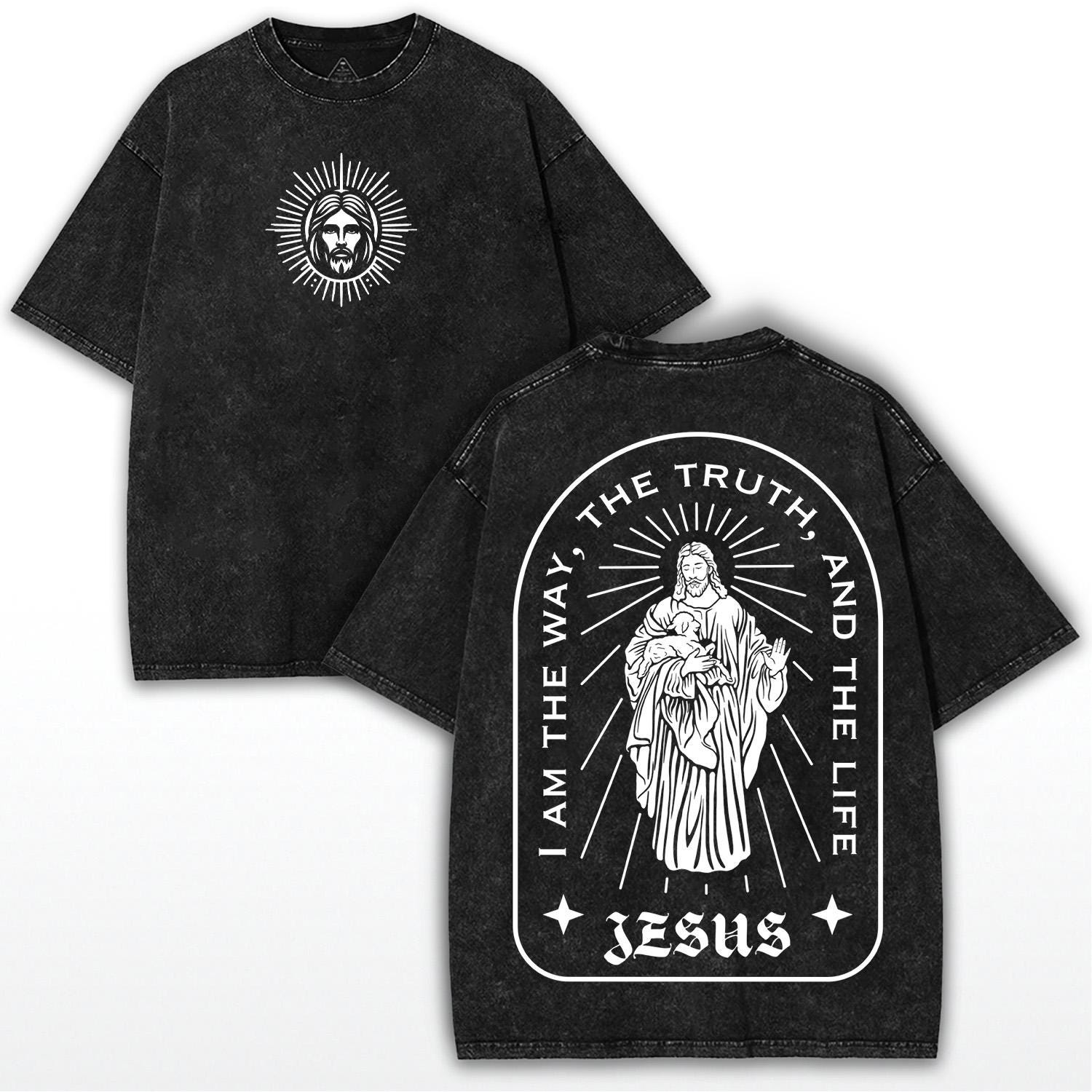 Oversized Washed Jesus Tee: Gothic Faithcore Streetwear - Etsy