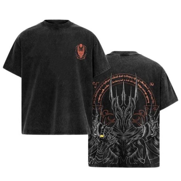 Sauron Lord of the Rings Vintage Oversized Tee | Dark Fantasy Graphic Streetwear Shirt