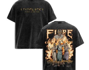 Jesus Daniel 3 Vintage Washed T-Shirt | Christian Streetwear Oversized Tee