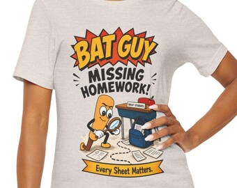 Bat Guy Missing Homework Teacher Shirt, Classroom Humor Tee