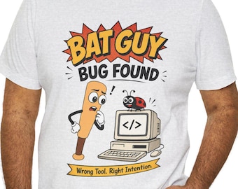 Bat Guy Bug Found Developer Shirt, Funny Programmer Debugging Tee