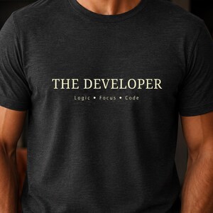 Minimalist Developer T-Shirt, Logic Focus Code Programmer Tee