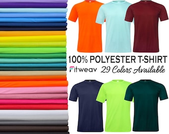 Sublimation Blank Shirt | 100% polyester T-shirt | Super Soft Sublimation Shirt | Fitweav Polyester Blank Shirt