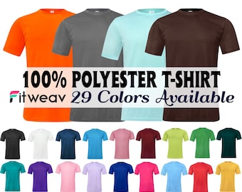 Sublimation Blank Shirt | 100% polyester T-shirt | Super Soft Sublimation Shirt | Fitweav Polyester Blank Shirt