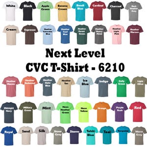 Next Level Cvc Color Chart Unisex CVC T-shirt - Next Level 6210 Blank Bulk Tee - Etsy