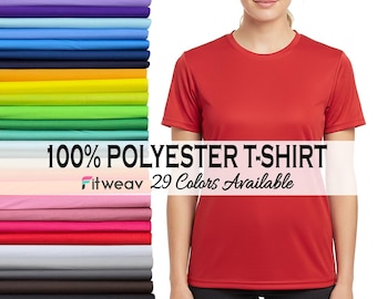 Sublimation Blank Shirt | 100% polyester T-shirt | Super Soft Sublimation Shirt | Fitweav Polyester Blank Shirt