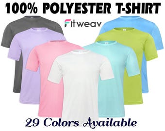 100% Polyester Sublimation Blank Shirt | Super Soft Sublimation Shirt |  Fitweav Polyester Blank Shirt| Blank Shirt