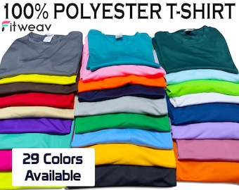 100% Polyester Fitweav Blank Shirt Sublimation Blank Tshirt |  Adult Unisex Short Sleeve Blank || 100 polyester T-shirt |