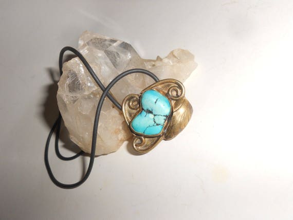 Turquoise Pendant UNISEX Indian Mountain Native A… - image 2