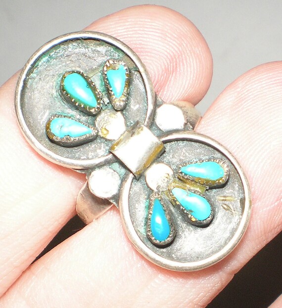 Bisbee Turquoise Ring "Hen's Tooth" Locked Rings … - image 7