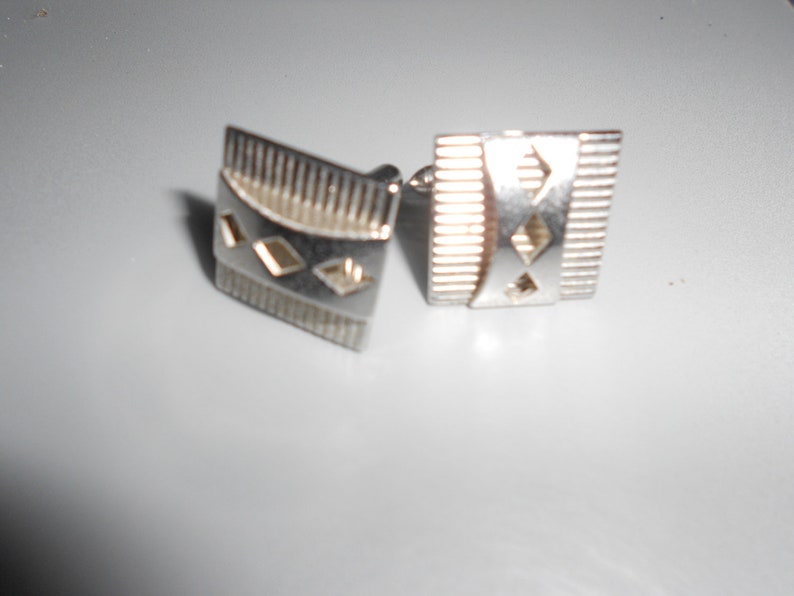 Atomic Cuff Links Art Deco Mad Men Style Swank Vintage Mid Century Chromed Eames Era Classics