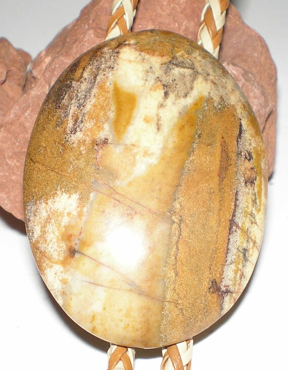 Petrified Wood Bolo Tie Earthy & Handsome Traditi… - image 2