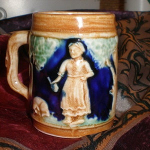 Beer Stein Miniature Majolica Oktoberfest-German Style Vintage Japan Made Decorative Toothpick Holder