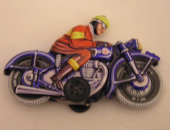 Polizist Reiten Motorrad Modell Wind up Uhrwerk Tin Toy Collectibles Neu