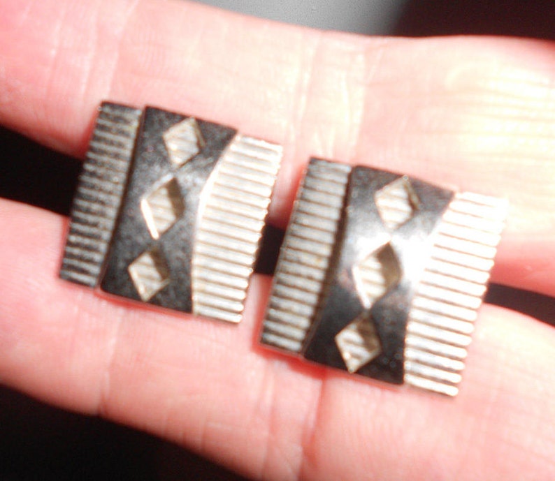 Atomic Cuff Links Art Deco Mad Men Style Swank Vintage Mid Century Chromed Eames Era Classics