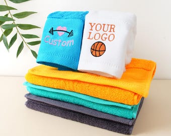 Toalla de mano personalizada, con tu texto, toalla deportiva con logotipo, toalla deportiva bordada personalizada, regalo para entrenador de fitness, toalla bordada, regalo para el día del padre