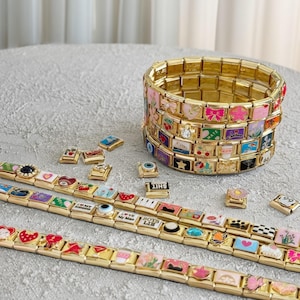 Custom Italian Charm Bracelet, Gold Italian Charm Bracelet, Charm Bracelets, Italian Charms, Italy Charm Bracelets, Bracelets for Women