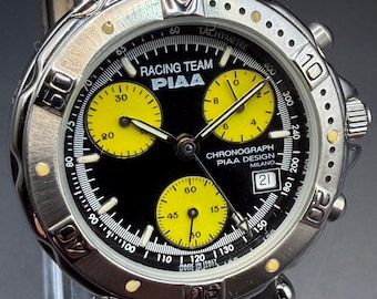 Vintage PIAA Racing Chronograph Watch | Italian Motorsport F1 Design with Box