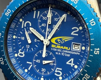 SUBARU STI Citizen Chronograph Japan Made Quartz Impreza Forester Rally