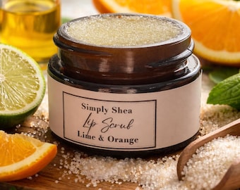 organic lime and orange lip scrub