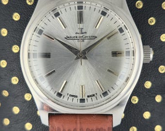 Luxus Vintage Jaeger-LeCoultre Silber Zifferblatt Herren Armbanduhr | Handaufzug | runde Form | Lederband | Schweizer Herstellung