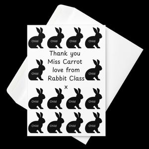 Printed Greeting Card, Thank you Teacher Card, Blank Greeting Card, Editable Card