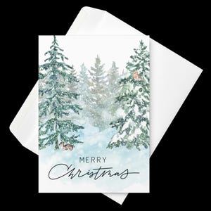 Woodland Animal Christmas Card: Snow Scene, Blank Inside