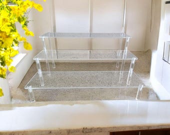 Clear Acrylic 3-Tier Display Stand – Modern Vanity Organizer