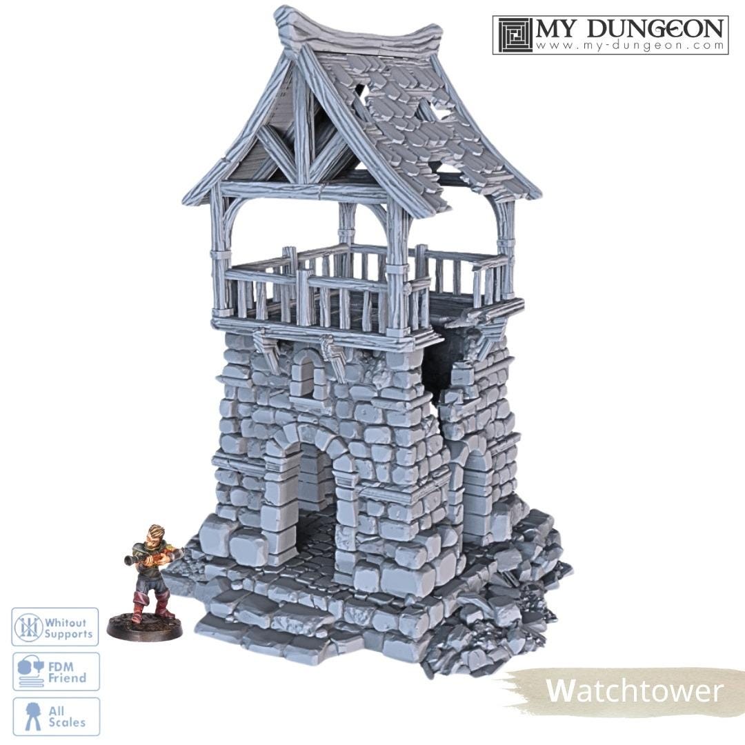 Watchtower Lesson 28 Tabletop Watchtower Ruined Watchtower | Forgotten Towns II |28/32mm ...