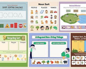 Sorting Activity Worksheets: Preschool & Kindergarten Learning (PDF Download)
