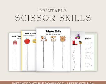 Scissor Skills Printable for Kids – Cutting Practice Worksheets for Preschool & Kindergarten – Fine Motor Activity