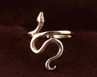 Dainty Snake Ring, 18k Gold Snake Ring, Silver Serpent Ring, Minimalist Ring, Snake Jewelry, Gold Serpent Ring