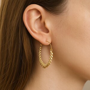 Gold Leaf Hoop Earrings – Handmade Boho Hoop Jewelry, Lightweight Everyday Statement Earrings For Women