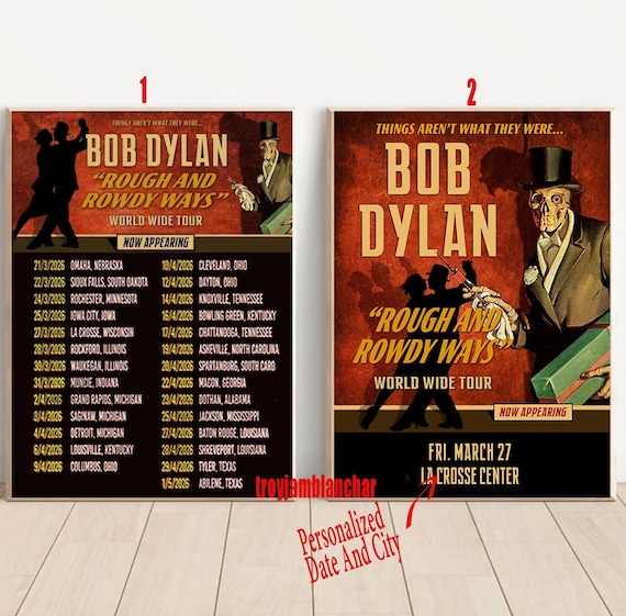 Custom Bob Dylan Rough and Rowdy Ways Tour 2026 Poster - Etsy Canada