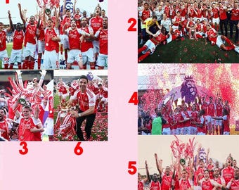 Arsenal 2025 2026 Premier League Lifting The Trophy Up Celebration Photo Poster