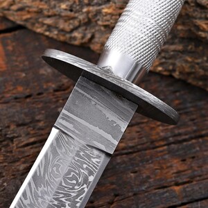 ARKANSAS Toothpick Dagger Damascus Steel Blade, Hand Forged Dagger, Medieval Dagger, Boyfriend Gift, Commando Dagger, Gift For Him, USA image 10