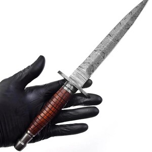 ARKANSAS Toothpick Dagger Damascus Steel Blade, Hand Forged Dagger, Medieval Dagger, Boyfriend Gift, Commando Dagger, Gift For Him, USA image 4