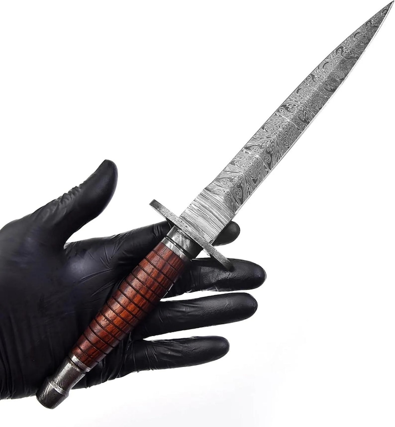ARKANSAS Toothpick Dagger Damascus Steel Blade, Hand Forged Dagger, Medieval Dagger, Boyfriend Gift, Commando Dagger, Gift For Him, USA image 4