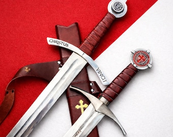Replica della spada Accolade dei Cavalieri Templari, spada medievale crociata, spada da collezione templare, spada decorativa da cavaliere, regalo per fidanzato
