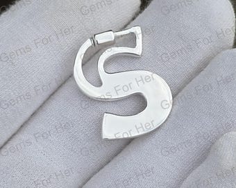 S Karabiner Verschluss für Halskette | Sterling Silber Verschluss | Moderne Schmuck Stecker | Charm Halter Verschluss DIY Schmuckzubehör