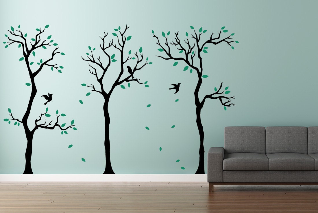 Forest wall decal. Wall Decor Removable matte vinyl wall Etsy
