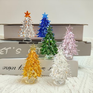 Árvore de Natal artesanal em vitral, Árvore de Natal, Presentes para ela, Árvores de Natal em miniatura de vidro, Enfeites de Natal, Decoração natalina exclusiva