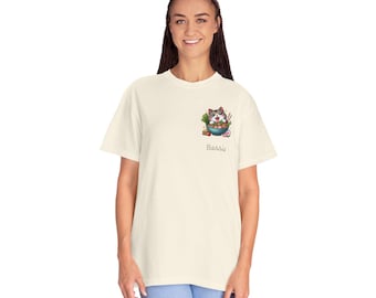 Personalized Ramen Cat T-Shirt | Comfort Colors, Asian Noodle Bowl