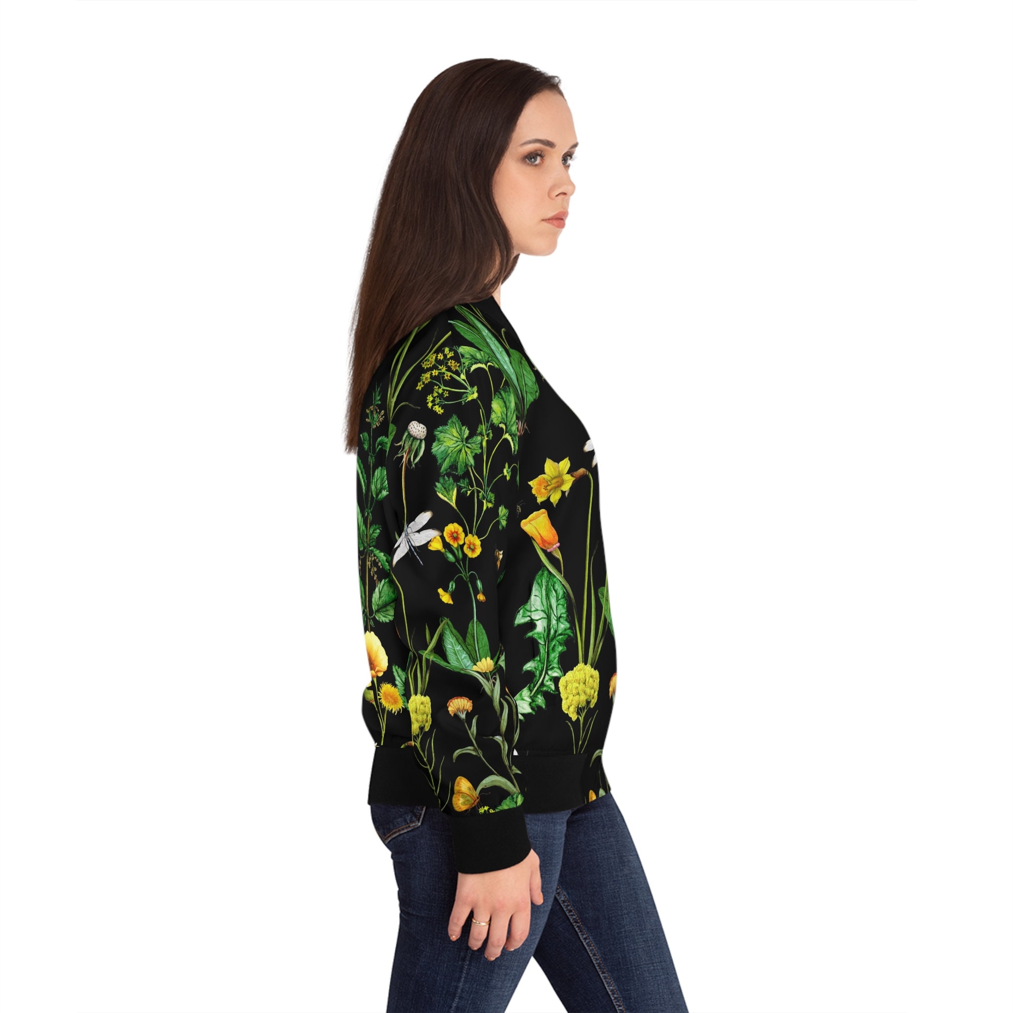 Discover Black Floral Women's Bomber Jackets