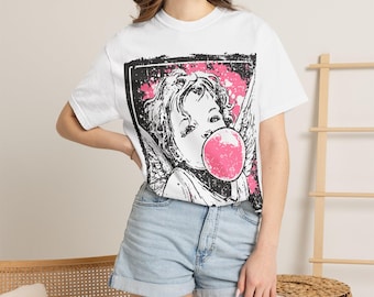 Vintage Cherub Blowing Pink Bubblegum T-shirt | Garment-Dyed Comfort Colors Tee