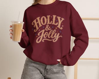 Carousel Christmas Sweatshirt | Holly Jolly  / Crewneck Sweater Soft Colors