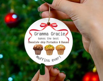 Muffin Baker Ceramic Ornament | Red Ribbon Winner