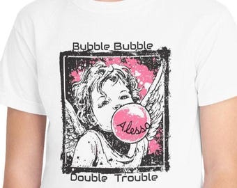 Pink Bubble Gum Youth Tee | Add Name Double Trouble Shirt