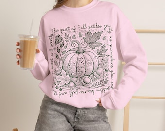 Copy of Always Look on the Pink Side of Things Sweatshirt | Positivity Healing Quote Crewneck Sweater Contrast Colors